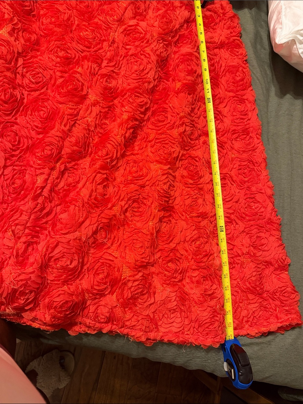 Red Rosette Textured Maxi  Skirt - Picture 9 of 9